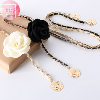 Cagjb Nữ Thời Trang Kim Loại Hoa Trà Dây Xích Thắt Lưng Nữ Mỏng Body Đầm Quần Trang Trí Thắt Lưng Cho Bé Gái Dây Thắt Lưng N