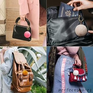 Bộ 50 món hoàn hảo Pom Móc khóa Pom Pom Lông thú giả Pompoms Móc khóa có vòng chia