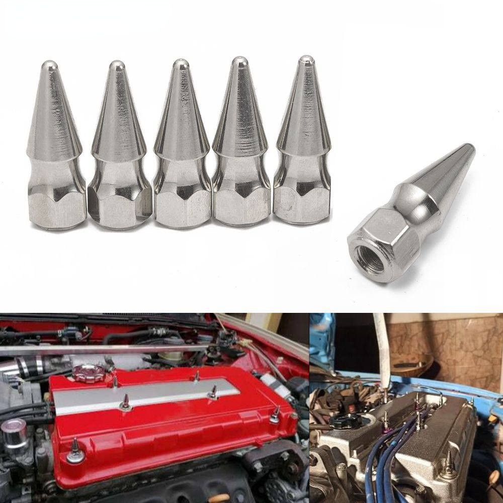 EPMAN JDM Style M8X1.25 Chrome Spikes Bolt Spiked Valve Cover Engine Bay Dress Up Washer Kit cho độn
