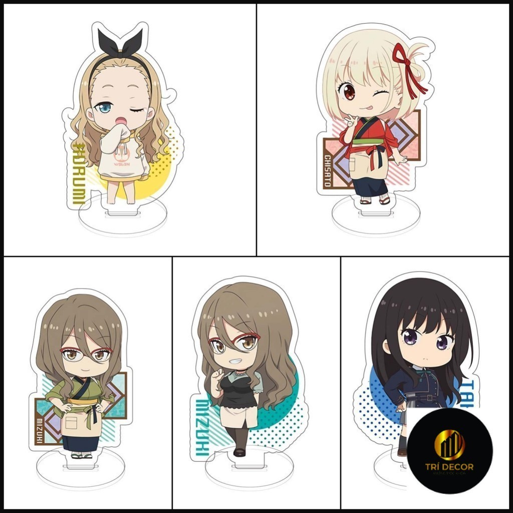 Móc Khoá, Standee, Tranh Kính Mô Lycoris Recoil Character Nishikigi ChisatoKurumi Manga Trang Trí Bà