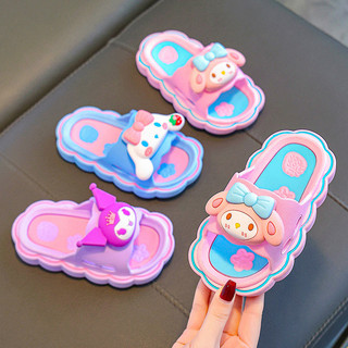  Kuromi Giày Sandal Trẻ Em Dép Mùa Hè Bé Gái Chống Trơn Trượt Đế Mềm Trong Nhà Nhỏ Trẻ Em Bé Gái Tắm Bé Hoạt Hình Dễ Thương Dép JIZN 