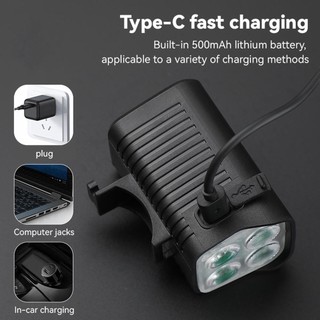 Đèn xe đạp có còi Usb có thể sạc lại Led chống nước Mtb Bike Dark Night J3z0