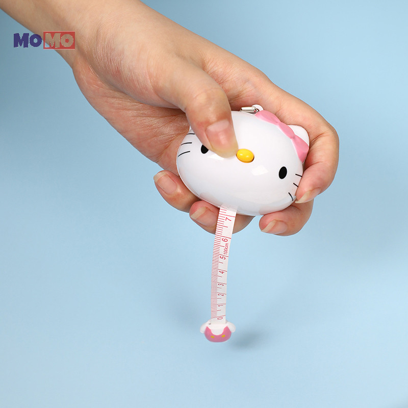 Momo Dễ Thương Hello Kitty Tự Làm Băng Mini Di Động Thước Đo Mềm Đo Quần Áo Đo Vòng Eo Mới