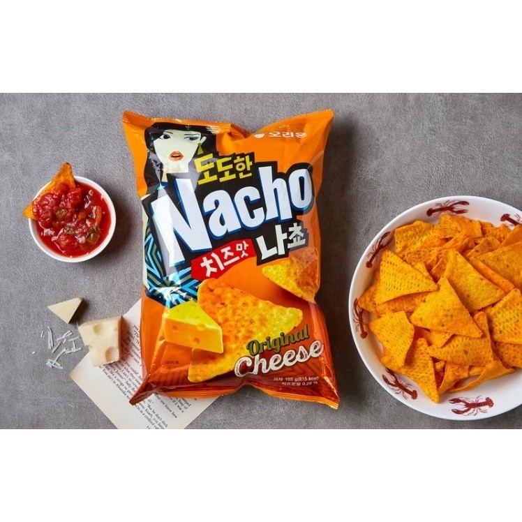 (Thùng 12 Gói) Bim Bim Hàn Quốc Vị Phô Mai, Bánh Snack Orion Vị Phô Mai Truyền Thống Nacho 92G