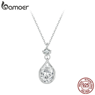 Bamoer 925 Sterling Sliver Vòng Cổ Thiết Kế Giọt Nước Trang Sức Quà Tặng Cho Nữ