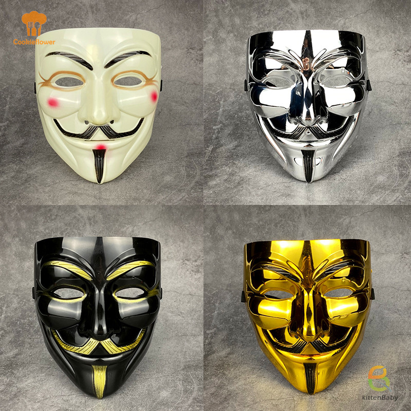 Kittenbaby Vendetta Hacker Mask Quà tặng tiệc Giáng sinh ẩn danh cho người lớn Trẻ em Chủ đề phim mớ