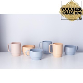 Set 2 cốc (cao/thấp) uống nước trẻ em  Inochi Amori  - Nhựa nguyên sinh cực kỳ an toàn - hàng xuất Nhật