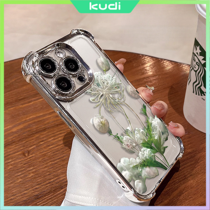 Cảm giác cao cấp Mùa hè Mặt khác mạ điện Túi khí bốn bánh Vỏ iPhone chống sốc Thích hợp cho iPhone15Pro Max / iPhone15 Plus / iPhone 14 Pro / iPhone 14 13 12 11 X / XR / XS / XS Max / 7 / 8 Plus / SE