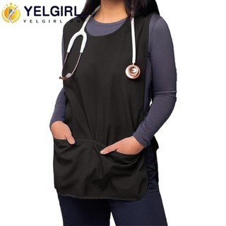 Áo Vest làm tóc YELGIRLA, Áo choàng làm tóc màu đen có thể giặt được, chống thấm nước với tạp dề áo Vest bỏ túi