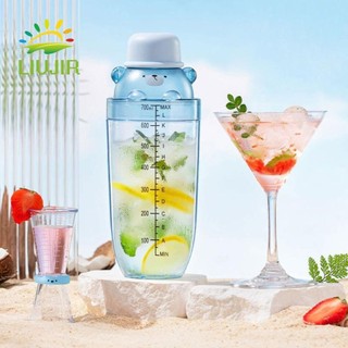 Lắc Chai, Búa nghiền chanh họa tiết gấu bền, Chống rò rỉ đa chức năng với cốc đo tỷ lệ Trái cây Muddler
