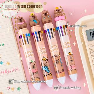 Onepeache Phim Hoạt Hình Capybara Bút Bi 10 Màu Dễ Thương 0.5 Mm Mực Bút Gel Trường Đồ Dùng Văn Phòng Phẩm Bút Nhiều Màu VN