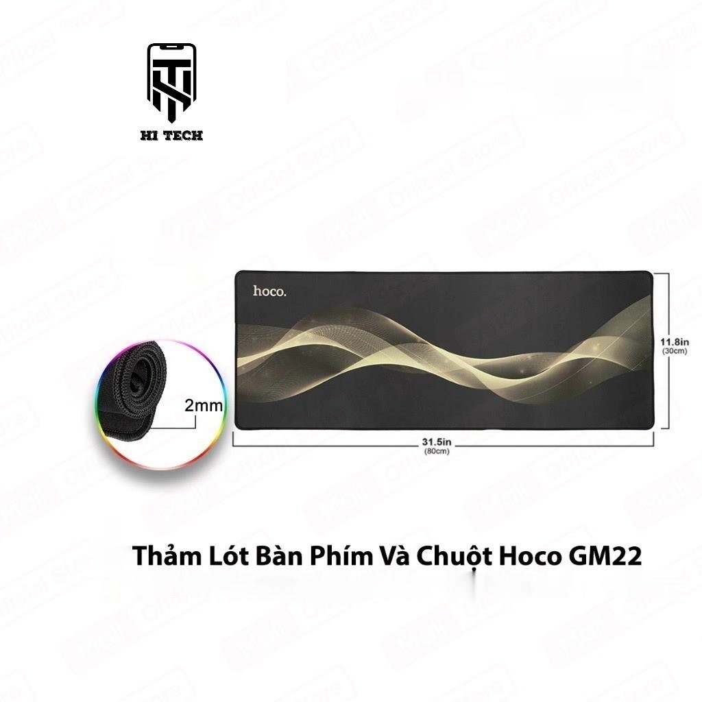 Tấm Lót Bàn Phím và Chuột Hoco GM22 kích thước 800 x 300mm , chất liệu cao su vải