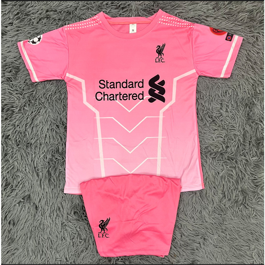 Quần Áo Bóng Đá - Bộ Đồ Đá Banh Liverpool Hồng Chất Thun Thái Mềm Mát In Cao Cấp 8-55kg
