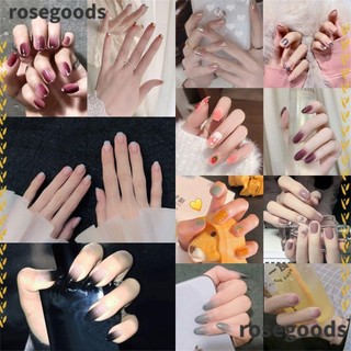 Set 24 móng tay giả ngắn dạng nhấn trang trí nail nghệ thuật
