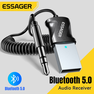 Essager Đầu thu âm thanh Bluetooth cắm 3,5 mm được kết nối với ô tô và loa cũ Cổng đầu vào AUX