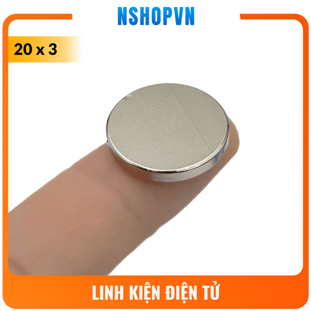 Nam châm đất hiếm tròn 20x3mm N35