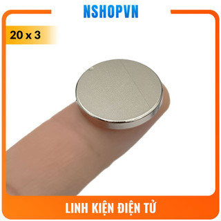 Nam châm đất hiếm tròn 20x3mm N35