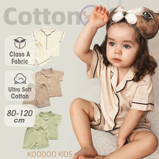 Mùa Hè Air-Cotton Hàn Quốc Bộ Đồ Ngủ Trẻ Em Mềm Mại Thoáng Khí Đồ Ngủ Trơn Cao Cotton
