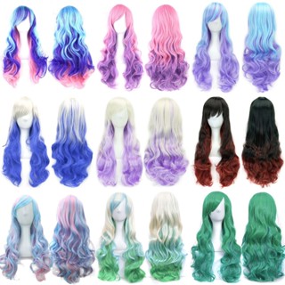  Mới Gradient Gothic Cosplay Tóc Giả Anime Tóc Giả Nhiều Màu Sắc Dài Xoăn Tóc Giả Lớn Xoăn Tóc Giả Cho Nữ Halloween Cosplay Đảng Mặc 