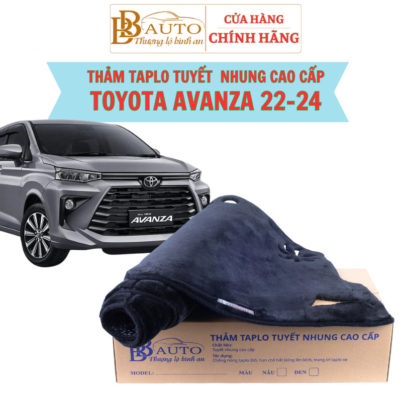 Avanza 2022-2024- thảm taplo tuyết nhung Toyota Avanza 2022-2024, thảm mềm mượt, đẹp, vừa in, chống 