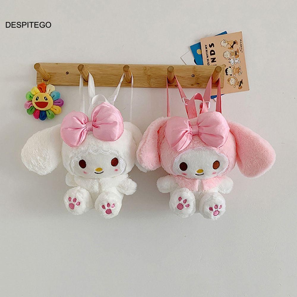 Despitego My Melody Sang Trọng Ba Lô Dung Tích Lớn Kawaii Bé Gái Du Lịch Dễ Thương Trẻ Em Quà Tặng Lông Mềm Sinh Viên Nhồi Bông Ba Lô