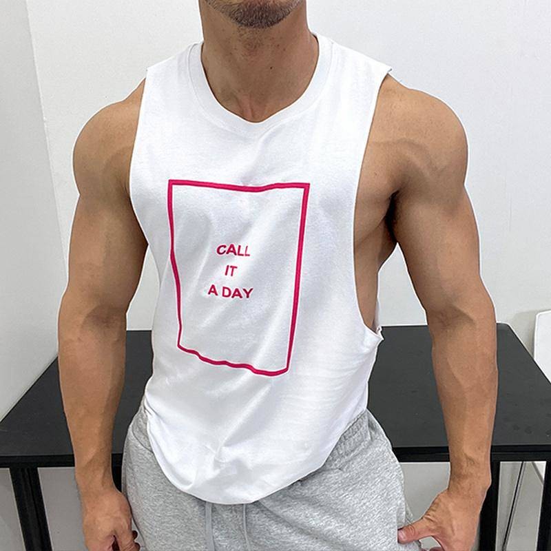 150.00kg plus Size Cotton Sports Student Curling Sports Vest Fitness Sports Men's Trendy Loose plus 