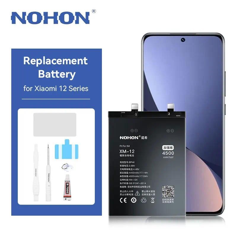 Nohon Mới BP46 BP45 Pin Thay Thế Cho Xiaomi Mi 12 Mi 12X Mi 12Pro Pin Cho Mi12 Mi12X Mi12Pro Batetira Thay Thế
