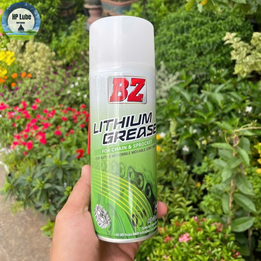 Dưỡng sên BZ Mỡ Bò Xanh Lithium 450ml Chính Hãng, Chống Văng, Cao Cấp, Sử Dụng Hiệu Quả Cho Mọi Loại Sên