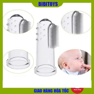 Tưa lưỡi xỏ ngón Silicon đầu mềm đánh răng cho bé từ 0-3 tuổi