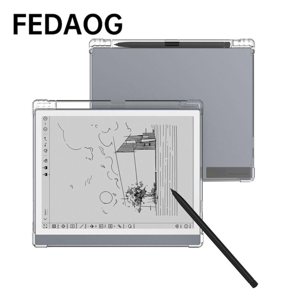 Máy tính bảng FEDAOG e Ink, trong suốt có nắp đọc sách điện tử, Túi khí chống sốc siêu mỏng ePaper V