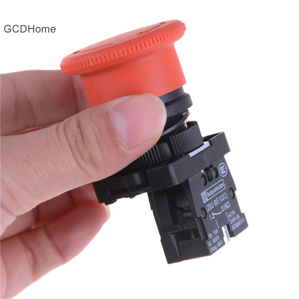 Gcdhome 1 Pc XB2-ES542 22mm NC Nút nhấn khẩn cấp nấm đỏ HOT
