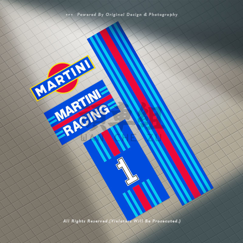 Martini Martini Le Mans Sọc Xe Máy Nhãn Dán Trang Trí Phiên Bản Porsche Sửa Đổi Miếng Dán