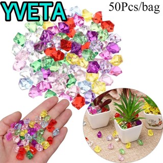 Túi 50 Viên Đá Pha Lê Nhân Tạo Nhiều Màu Sắc Dùng Để Trang Trí Bể Cá/Lọ Hoa/Cây Thủy Sinh DIY
