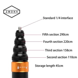  ZMONH 3M Sợi Carbon Vô Hình Phiên Bản Mở Rộng Gậy Selfie Stick Có Thể Điều Chỉnh Cực Nối Dài Cho Máy Ảnh Toàn Cảnh Insta360 Camera Hành Động * Mới 