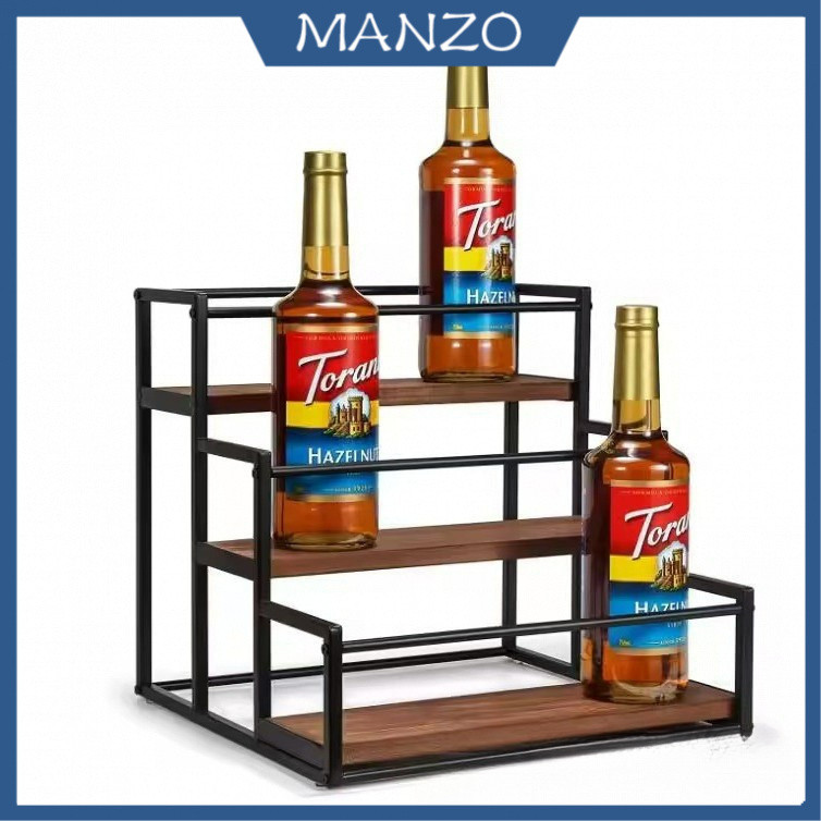 Giá Để Rượu Nhiều Lớp Đa Năng Kệ Nhà Bếp Sắt Nghệ Thuật Đỏ Đế Rượu Để Bàn Rượu Hiển Thị Giá Để Đồ