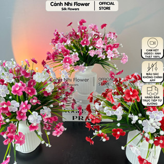 (Mẫu mới) Bình hoa thủy tiên để bàn trang trí cao 35cm – Hoa giả decor phòng khách, bàn làm việc – Cảnh Nhi Flower