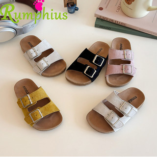 Rumphius Hợp Thời Trang Tất Cả Trận Đấu Dép Da Mờ Cho Bé Gái Giải Trí Màu Trơn Đế Mềm Chống Trơn Trượt Giày Trẻ Em Size 21-30