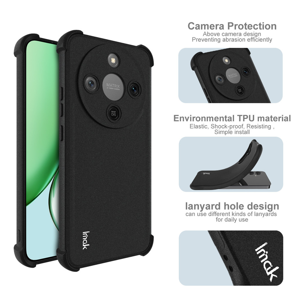 Imak cho Honor X9D 5G Vỏ chống sốc cho Honor X70 5G Vỏ TPU mềm trong suốt Túi khí Vỏ silicon màu đen