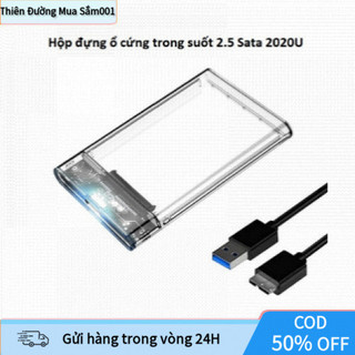 Box Ổ Cứng Ngoài 2.5 Inch Trong Suốt – Giao Tiếp USB 3.0, Gắn Ổ 2TB, Bền Bỉ, Tốc Độ Cao, Nắp Trượt  