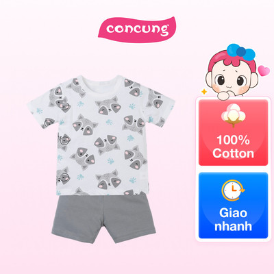 Bộ bé trai ngắn Animo Easy HN0425009 (3Y,Trắng-xám,TT04)