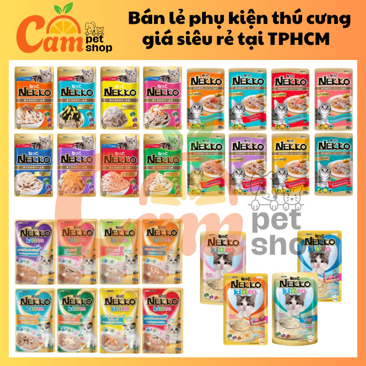 [Combo 12 - 48 Mix Vị] Pate Nekko - Pate Cho Mèo Thơm Ngon Dinh Dưỡng Gói 70g