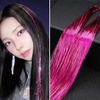  Tóc giả tóc nối kim tuyến dùng để trang trí cho tóc lấp lánh 120 sợi line kim tuyến nối tóc gảy light cho nữ dự tiệc 