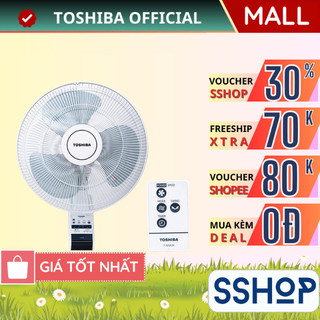 Quạt treo tường có Remote Toshiba F-WSA20 H VN Chính hãng 3 cánh hẹn giờ tắt điều khiển từ xa - SSHOP SSA 