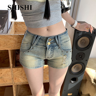 SHISHI quần ống rộng quần nữ jean INS Phong cách Fashion hàn quốc WLK24702S2 27Z240706