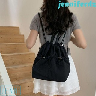 Ba lô dây rút JENIFDERDZ, Ba lô Nylon phong cách Hàn Quốc màu trơn, Túi Tote dung tích lớn thông thường Túi đi học Túi đeo vai nhân viên văn phòng