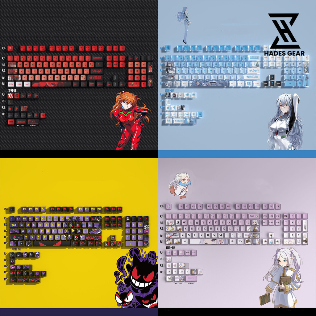 Keycap OEM Profile EVA Gengar Asuka Kuromi Frieren CSGO Key PBT siêu bền hình in sắc nét