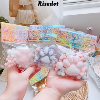 Risedot Đồ Chơi Bóp, Đồ Chơi Thần Tài Chân Mèo PU, Mini Mochi Giải Nén Chống Căng Thẳng Đồ Chơi Cô Gái