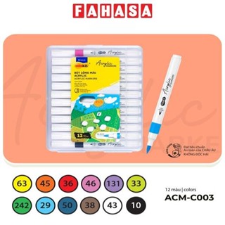 Hộp 12 Bút Lông Màu Acrylic Markers 1 Đầu - Colokit ACM-C003