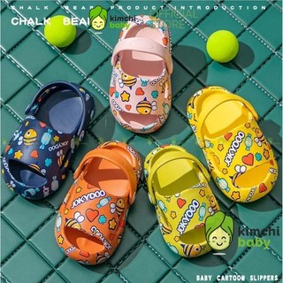 DÉP SỤC CHO BÉ TRAI, BÉ GÁI HOẠT HÌNH CHÍNH HÃNG CHALK BEAR JOKYOO HỞ MŨI SIÊU NHẸ, SANDAL TRẺ EM MÙA HÈ DTE09