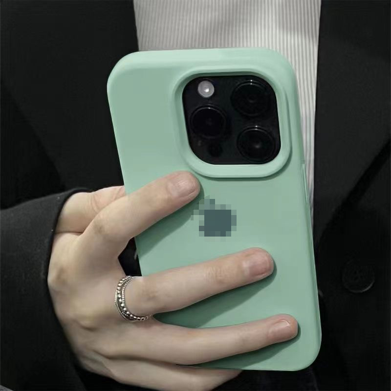 Ốp điện thoại silicon lỏng chống trượt cạnh thẳng màu tím cho Apple IP IPhone 7 8 14 15 Plus X XR XS Max 11 12 13 14 15 Pro Max 11prm 12prm 13prm 14prm 15prm Apple LOGO dành cho nữ